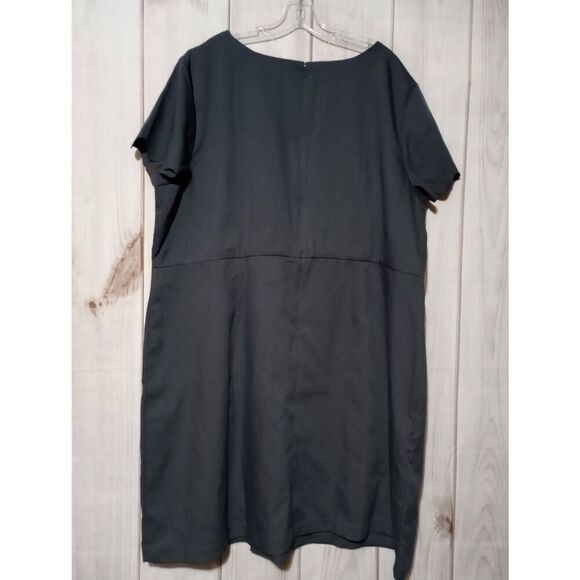 Loft Dress Ladies 26 Gray Short Sleeve Midi Office Siren Corpcore - Picture 2 of 9